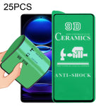Pellicola ceramica a colla a schermo intero 25 pezzi 9D, For Xiaomi Redmi Note 12 Pro/12 Pro+ Global/12R Pro (25 PCS)