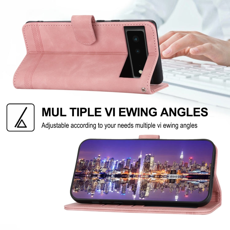 Dierfeng Dream Line TPU + Custodia per telefono in pelle PU, For Google Pixel 6, For Google Pixel 6 Pro, For Google Pixel 6a, For Google Pixel 7