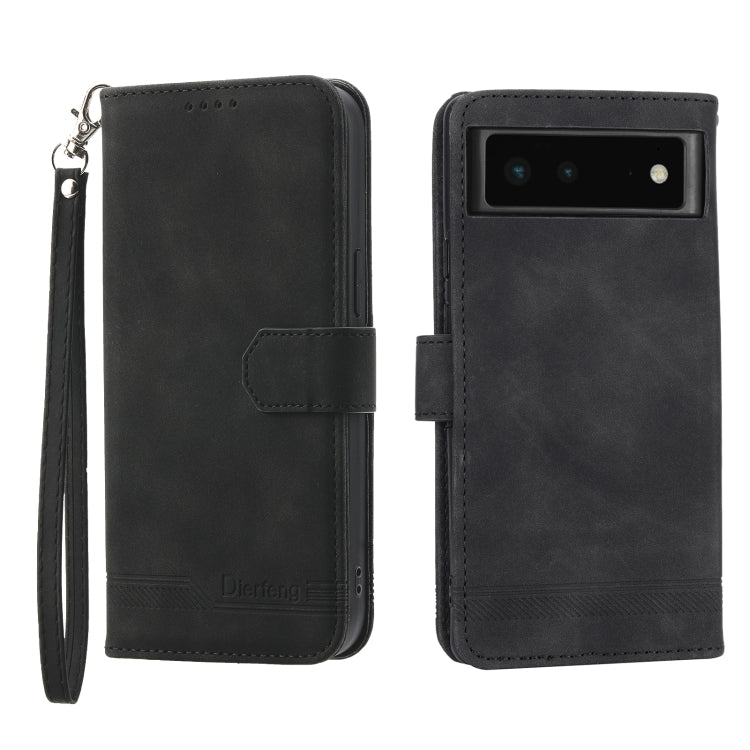 Dierfeng Dream Line TPU + Custodia per telefono in pelle PU, For Google Pixel 6, For Google Pixel 6 Pro, For Google Pixel 6a, For Google Pixel 7