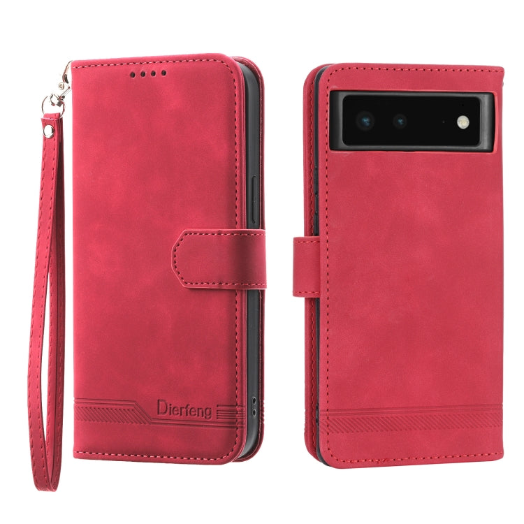 Dierfeng Dream Line TPU + Custodia per telefono in pelle PU, For Google Pixel 6, For Google Pixel 6 Pro, For Google Pixel 6a, For Google Pixel 7