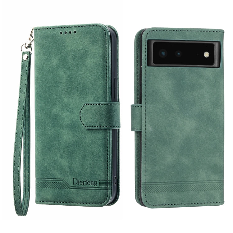 Dierfeng Dream Line TPU + Custodia per telefono in pelle PU, For Google Pixel 6, For Google Pixel 6 Pro, For Google Pixel 6a, For Google Pixel 7