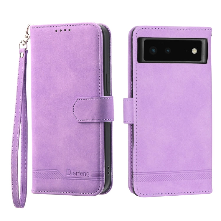 Dierfeng Dream Line TPU + Custodia per telefono in pelle PU, For Google Pixel 6, For Google Pixel 6 Pro, For Google Pixel 6a, For Google Pixel 7