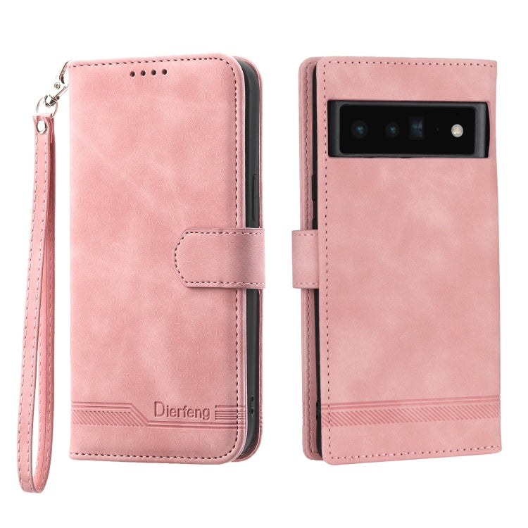 Dierfeng Dream Line TPU + Custodia per telefono in pelle PU, For Google Pixel 6, For Google Pixel 6 Pro, For Google Pixel 6a, For Google Pixel 7