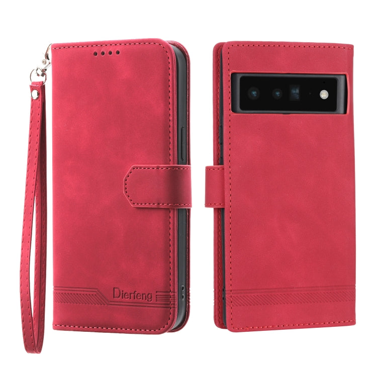 Dierfeng Dream Line TPU + Custodia per telefono in pelle PU, For Google Pixel 6, For Google Pixel 6 Pro, For Google Pixel 6a, For Google Pixel 7