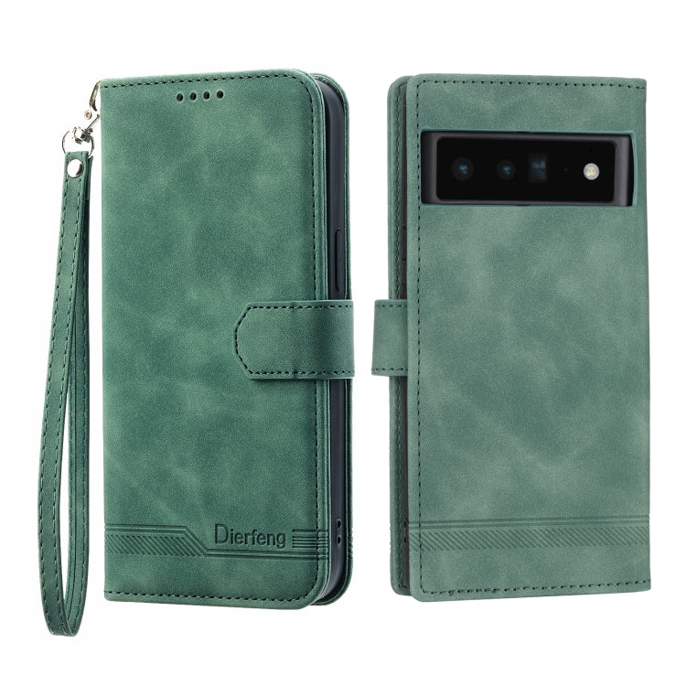 Dierfeng Dream Line TPU + Custodia per telefono in pelle PU, For Google Pixel 6, For Google Pixel 6 Pro, For Google Pixel 6a, For Google Pixel 7