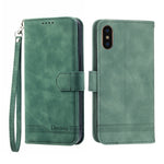 Dierfeng Dream Line TPU + Custodia per telefono in pelle PU, For iPhone XS Max, For iPhone XR, For iPhone X/XS, For iPhone 6 Plus/7 Plus/8 Plus