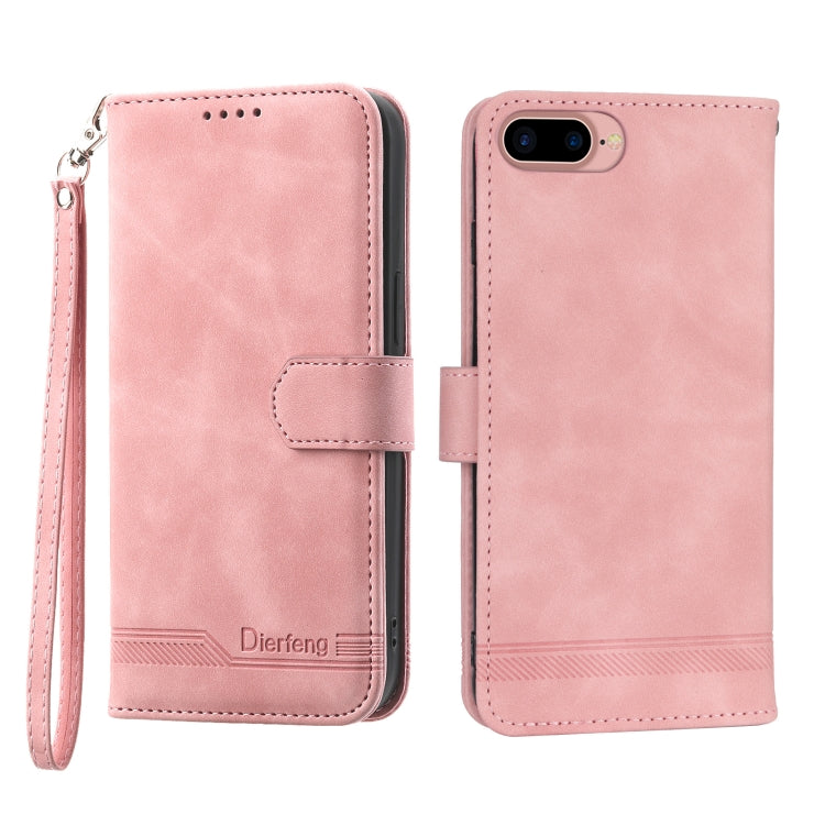 Dierfeng Dream Line TPU + Custodia per telefono in pelle PU, For iPhone XS Max, For iPhone XR, For iPhone X/XS, For iPhone 6 Plus/7 Plus/8 Plus