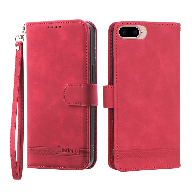 Dierfeng Dream Line TPU + Custodia per telefono in pelle PU, For iPhone XS Max, For iPhone XR, For iPhone X/XS, For iPhone 6 Plus/7 Plus/8 Plus