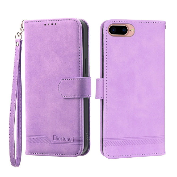 Dierfeng Dream Line TPU + Custodia per telefono in pelle PU, For iPhone XS Max, For iPhone XR, For iPhone X/XS, For iPhone 6 Plus/7 Plus/8 Plus