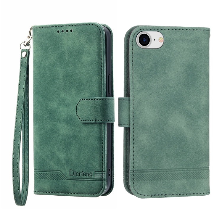 Dierfeng Dream Line TPU + Custodia per telefono in pelle PU, For iPhone 6/7/8/SE 2020/SE 2022