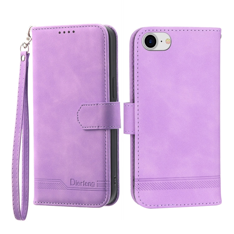 Dierfeng Dream Line TPU + Custodia per telefono in pelle PU, For iPhone 6/7/8/SE 2020/SE 2022