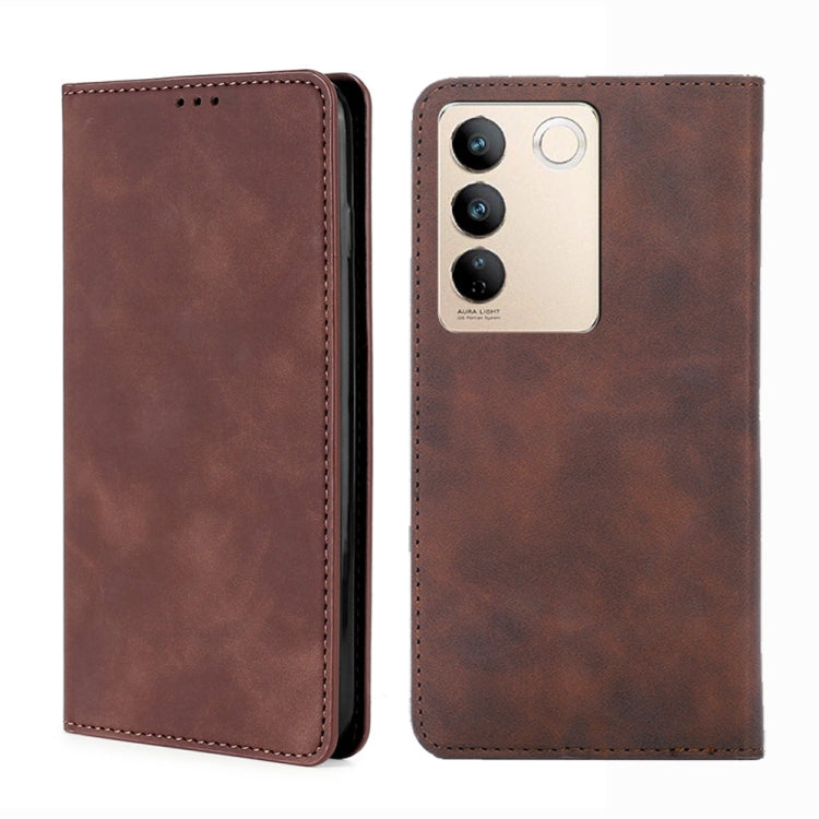 Custodia per telefono in pelle con vibrazione orizzontale magnetica Skin Feel, For vivo S16 / S16 Pro, For vivo Y02 4G, For Fujitsu Arrows N F-51C, For Xiaomi Redmi K60E