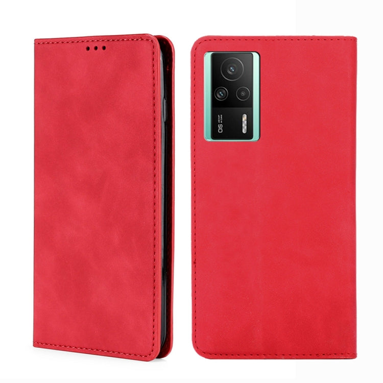 Custodia per telefono in pelle con vibrazione orizzontale magnetica Skin Feel, For vivo S16 / S16 Pro, For vivo Y02 4G, For Fujitsu Arrows N F-51C, For Xiaomi Redmi K60E