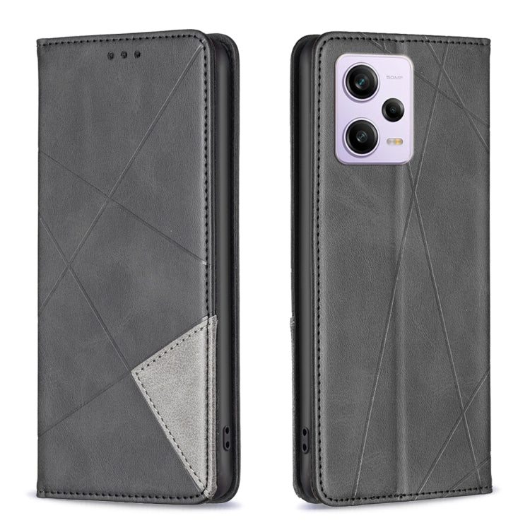 Custodia per telefono in pelle magnetica invisibile prismatica, For Xiaomi Redmi Note 12 Pro 5G Global, For Xiaomi Redmi Note 12 Global