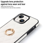 Custodia per telefono in pelle PU romboidale con supporto per anello, For iPhone 14, For iPhone 14 Plus, For iPhone 14 Pro