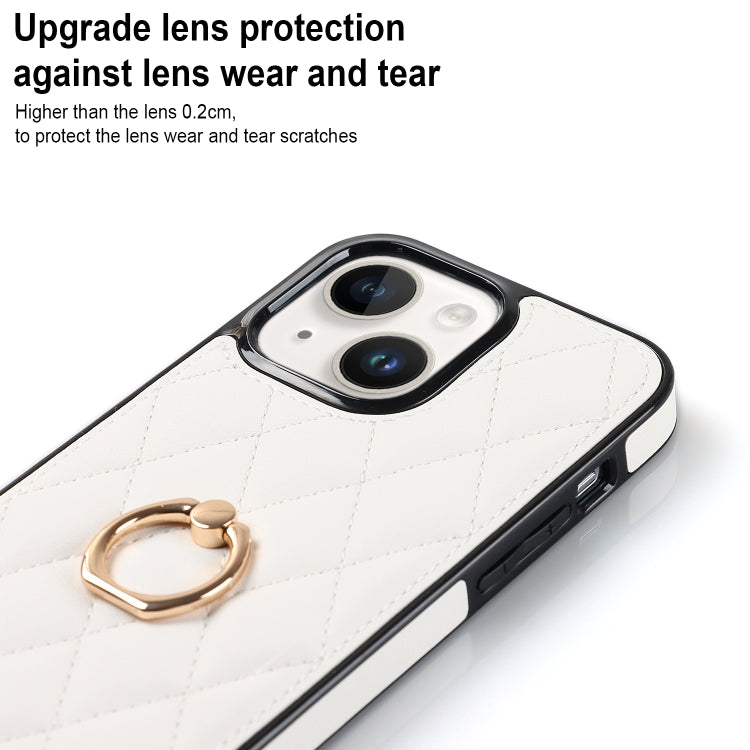 Custodia per telefono in pelle PU romboidale con supporto per anello, For iPhone 14, For iPhone 14 Plus, For iPhone 14 Pro