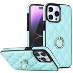 Custodia per telefono in pelle PU romboidale con supporto per anello, For iPhone 14 Pro Max, For iPhone 13 mini, For iPhone 13