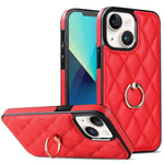 Custodia per telefono in pelle PU romboidale con supporto per anello, For iPhone 14 Pro Max, For iPhone 13 mini, For iPhone 13