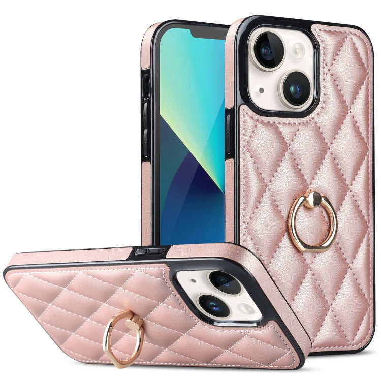 Custodia per telefono in pelle PU romboidale con supporto per anello, For iPhone 14 Pro Max, For iPhone 13 mini, For iPhone 13