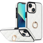 Custodia per telefono in pelle PU romboidale con supporto per anello, For iPhone 14 Pro Max, For iPhone 13 mini, For iPhone 13