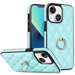 Custodia per telefono in pelle PU romboidale con supporto per anello, For iPhone 14 Pro Max, For iPhone 13 mini, For iPhone 13