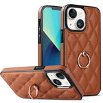Custodia per telefono in pelle PU romboidale con supporto per anello, For iPhone 14 Pro Max, For iPhone 13 mini, For iPhone 13