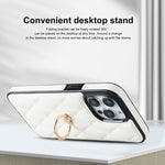 Custodia per telefono in pelle PU romboidale con supporto per anello, For iPhone 13 Pro, For iPhone 13 Pro Max, For iPhone 12 mini