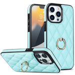 Custodia per telefono in pelle PU romboidale con supporto per anello, For iPhone 13 Pro, For iPhone 13 Pro Max, For iPhone 12 mini
