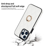 Custodia per telefono in pelle PU romboidale con supporto per anello, For iPhone 12 / 12 Pro, For iPhone 12 Pro Max, For iPhone 11