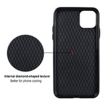 Custodia per telefono in pelle PU romboidale con supporto per anello, For iPhone 11 Pro, For iPhone 11 Pro Max, For iPhone X / XS