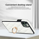 Custodia per telefono in pelle PU romboidale con supporto per anello, For iPhone 11 Pro, For iPhone 11 Pro Max, For iPhone X / XS