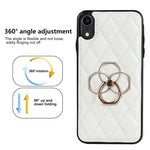 Custodia per telefono in pelle PU romboidale con supporto per anello, For iPhone XR, For iPhone XS Max, For iPhone SE 2020 / SE 2022 / 7 / 8