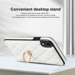 Custodia per telefono in pelle PU romboidale con supporto per anello, For iPhone XR, For iPhone XS Max, For iPhone SE 2020 / SE 2022 / 7 / 8