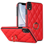 Custodia per telefono in pelle PU romboidale con supporto per anello, For iPhone XR, For iPhone XS Max, For iPhone SE 2020 / SE 2022 / 7 / 8
