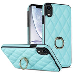 Custodia per telefono in pelle PU romboidale con supporto per anello, For iPhone XR, For iPhone XS Max, For iPhone SE 2020 / SE 2022 / 7 / 8