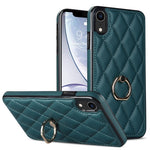 Custodia per telefono in pelle PU romboidale con supporto per anello, For iPhone XR, For iPhone XS Max, For iPhone SE 2020 / SE 2022 / 7 / 8