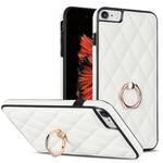Custodia per telefono in pelle PU romboidale con supporto per anello, For iPhone XR, For iPhone XS Max, For iPhone SE 2020 / SE 2022 / 7 / 8