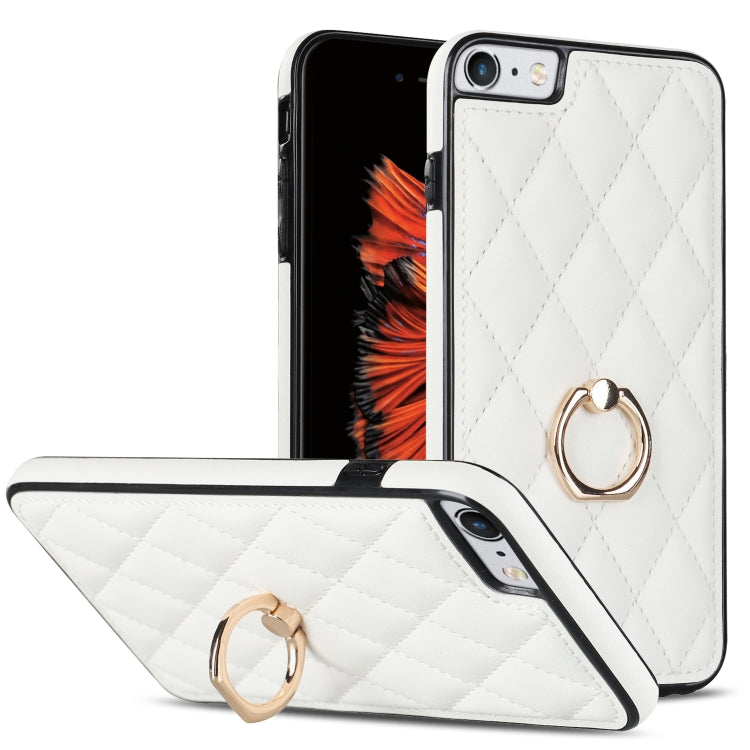Custodia per telefono in pelle PU romboidale con supporto per anello, For iPhone XR, For iPhone XS Max, For iPhone SE 2020 / SE 2022 / 7 / 8