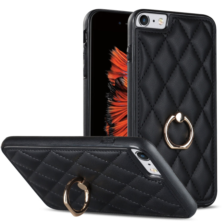 Custodia per telefono in pelle PU romboidale con supporto per anello, For iPhone XR, For iPhone XS Max, For iPhone SE 2020 / SE 2022 / 7 / 8