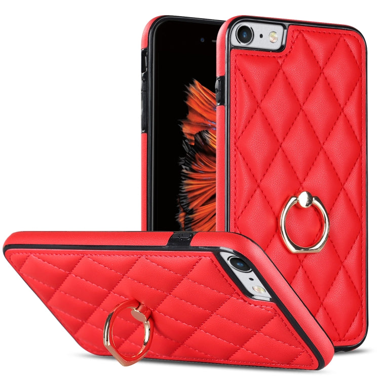 Custodia per telefono in pelle PU romboidale con supporto per anello, For iPhone XR, For iPhone XS Max, For iPhone SE 2020 / SE 2022 / 7 / 8
