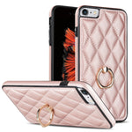 Custodia per telefono in pelle PU romboidale con supporto per anello, For iPhone XR, For iPhone XS Max, For iPhone SE 2020 / SE 2022 / 7 / 8