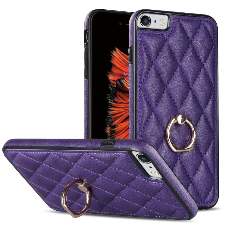 Custodia per telefono in pelle PU romboidale con supporto per anello, For iPhone XR, For iPhone XS Max, For iPhone SE 2020 / SE 2022 / 7 / 8