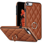 Custodia per telefono in pelle PU romboidale con supporto per anello, For iPhone XR, For iPhone XS Max, For iPhone SE 2020 / SE 2022 / 7 / 8