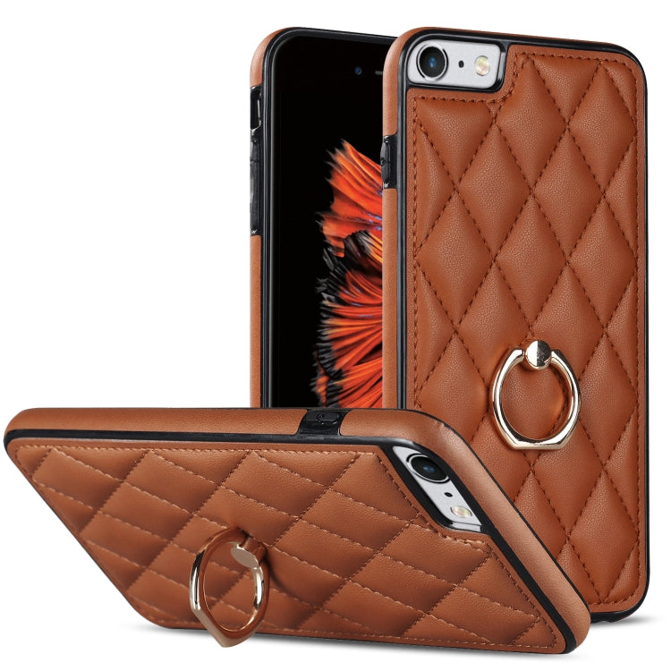 Custodia per telefono in pelle PU romboidale con supporto per anello, For iPhone XR, For iPhone XS Max, For iPhone SE 2020 / SE 2022 / 7 / 8