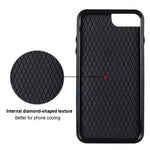 Custodia per telefono in pelle PU romboidale con supporto per anello, For iPhone 7 Plus / 8 Plus