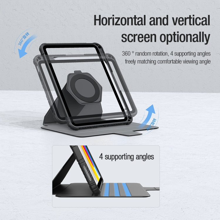 Custodia per tablet multifunzionale in pelle NILLKIN Bumper Snapsafe con slot per penna, For iPad 10th Gen 10.9 2022