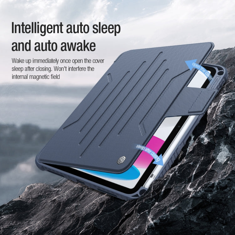 Custodia per tablet multifunzionale in pelle NILLKIN Bumper Snapsafe con slot per penna, For iPad 10th Gen 10.9 2022