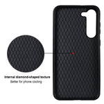 Custodia per telefono in pelle PU romboidale con supporto per anello, For Samsung Galaxy S23 5G, For Samsung Galaxy S23+ 5G, For Samsung Galaxy S23 Ultra 5G