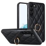 Custodia per telefono in pelle PU romboidale con supporto per anello, For Samsung Galaxy S23 5G, For Samsung Galaxy S23+ 5G, For Samsung Galaxy S23 Ultra 5G