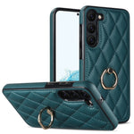 Custodia per telefono in pelle PU romboidale con supporto per anello, For Samsung Galaxy S23 5G, For Samsung Galaxy S23+ 5G, For Samsung Galaxy S23 Ultra 5G